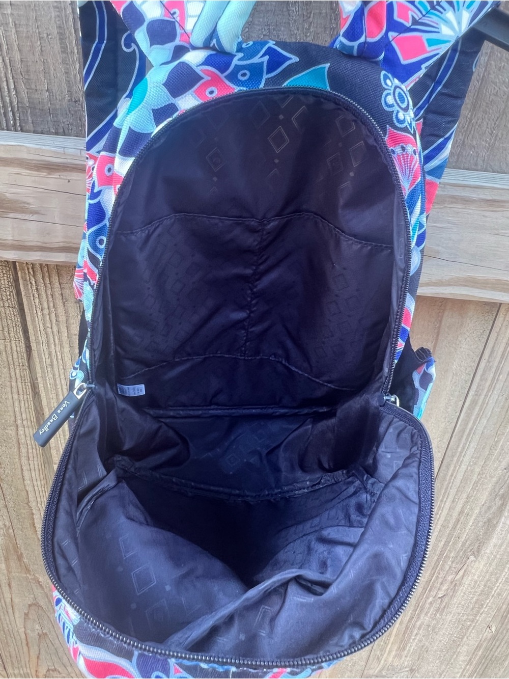 Vera Bradley Mini Backpack Blue Pink Floral Paisley Print Adjustable Straps - Picture 4 of 7